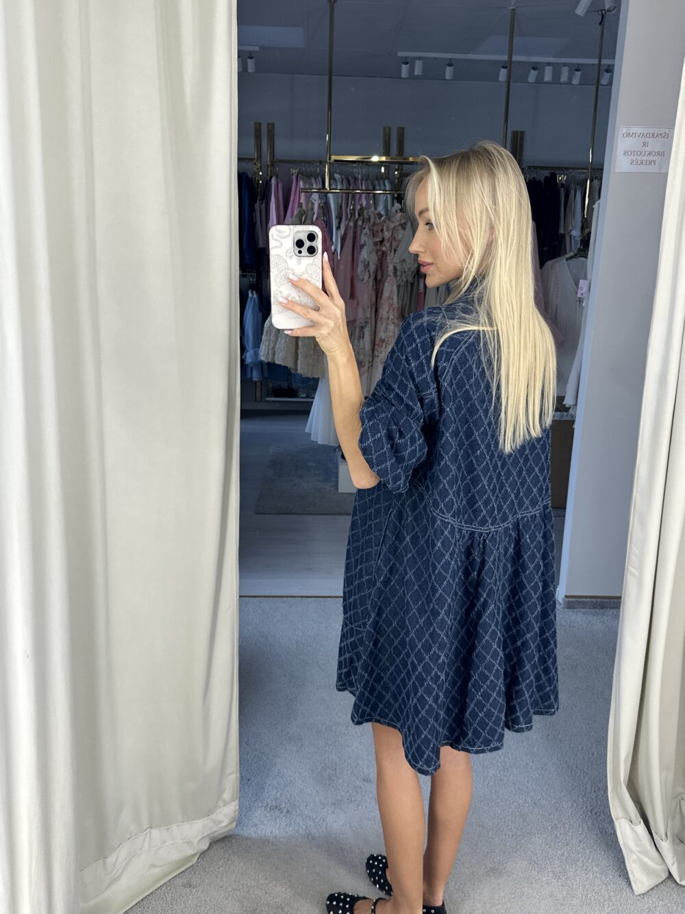 Džinsinė plati suknelė - Image 4