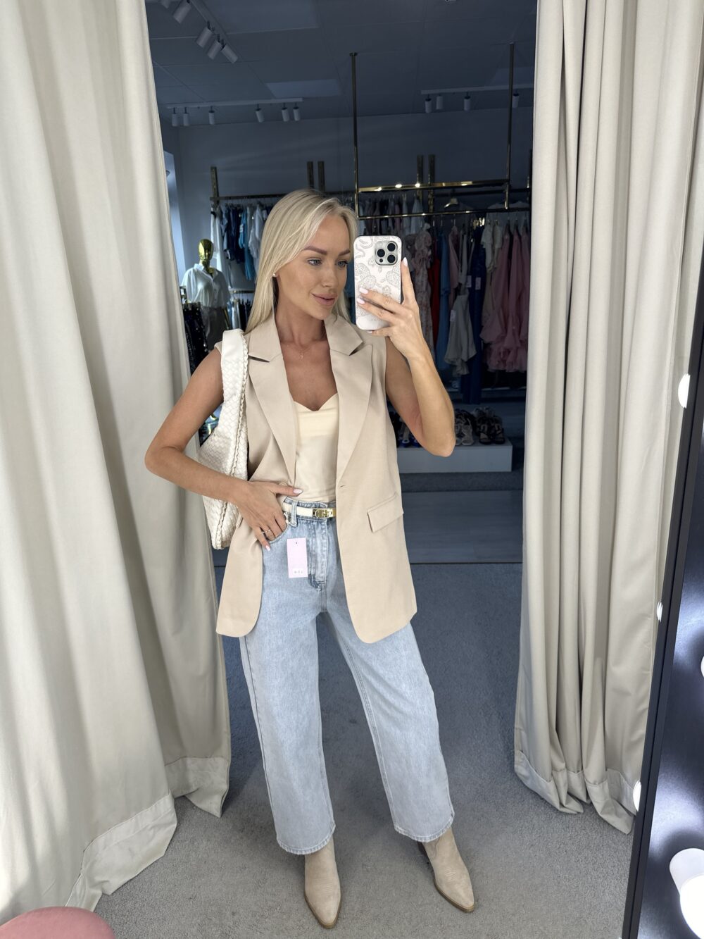 Klasikinė liemenė BEIGE - Image 2