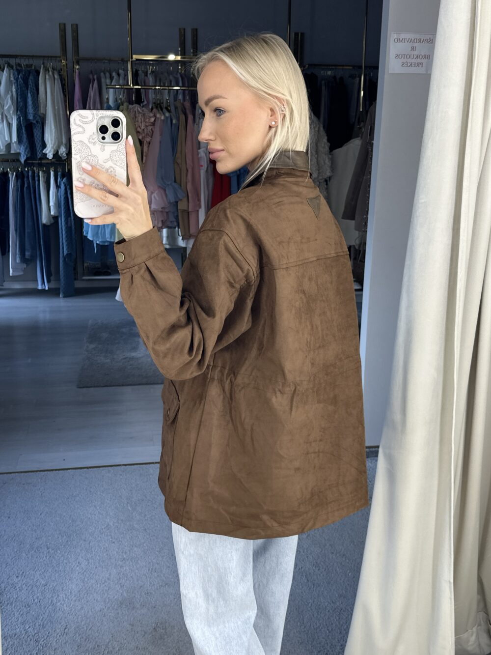Dirbtinio zomšo striukė GUAPA - Image 4