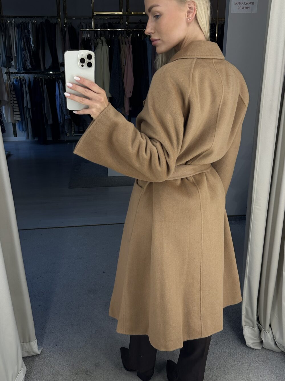 Susirišantis 70% lana vilnos paltas - Image 5
