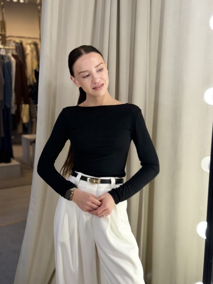 Palaidinė su kašmyru - Balta