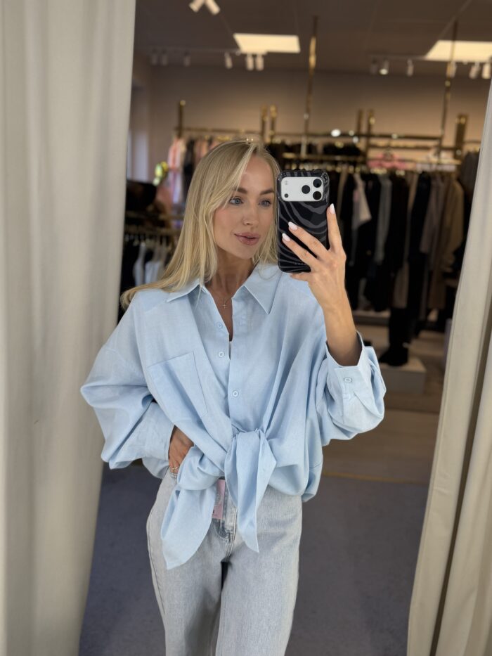 Lininiai marškiniai su petukais