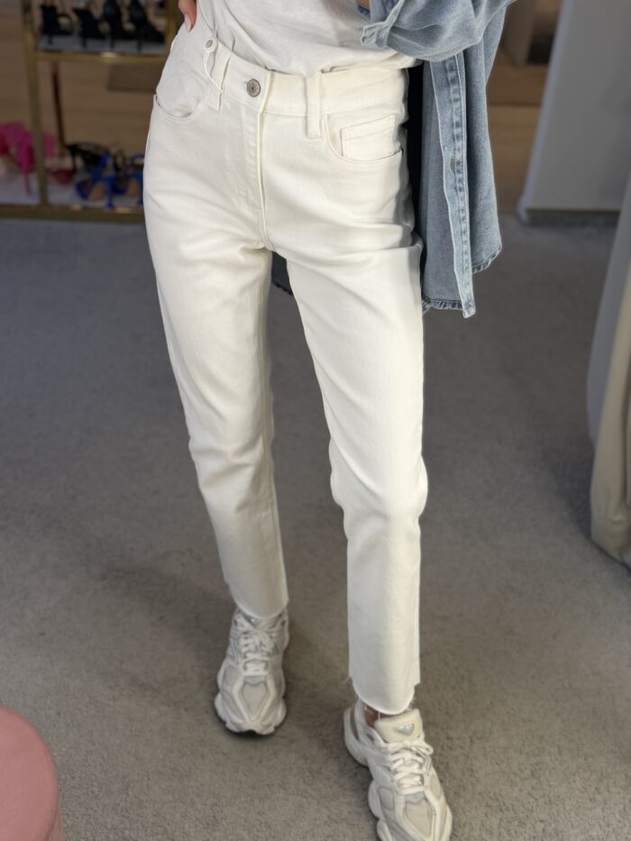 Džinsai Straight cut white