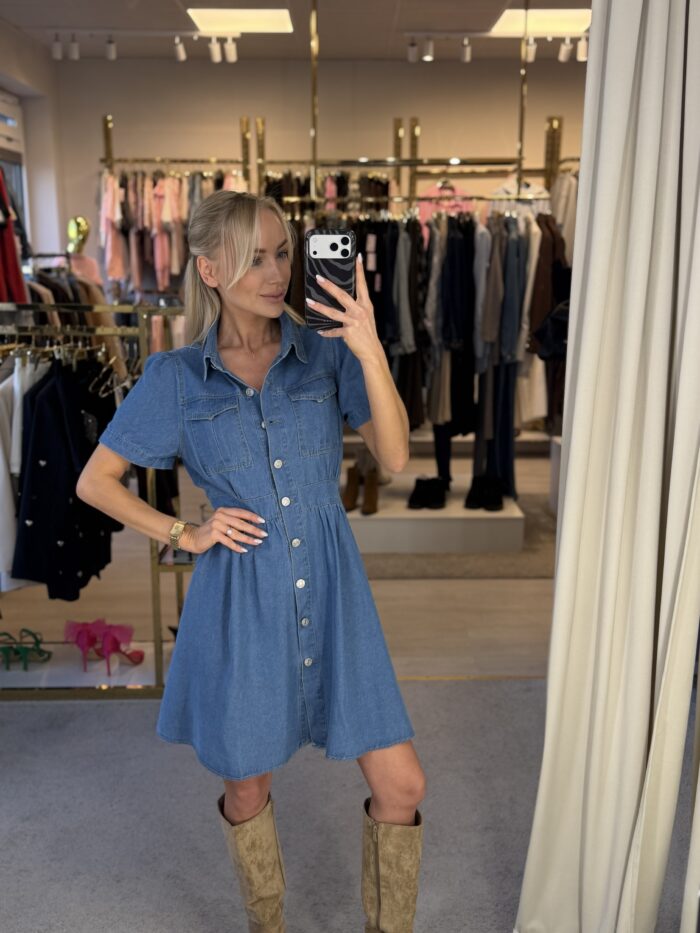 Džinsinė suknelė Shortsleeved